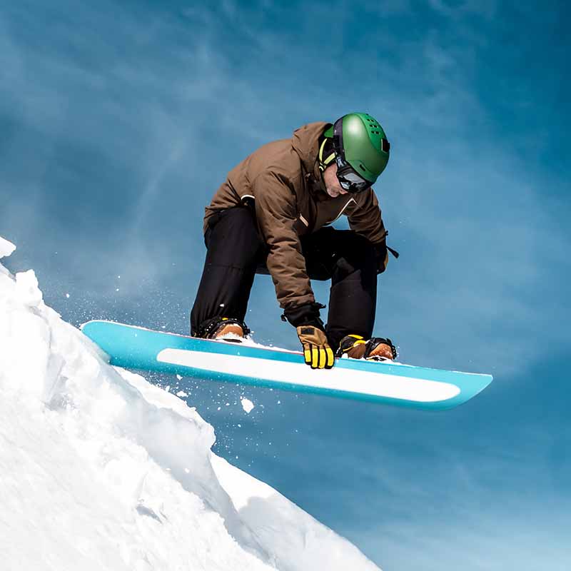 Snow boarder with winter sports international insurance